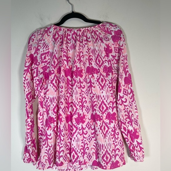 Lilly Pulitzer small Willa Top Long Sleeve Pink Blouse magenta tons of fun - Picture 7 of 15
